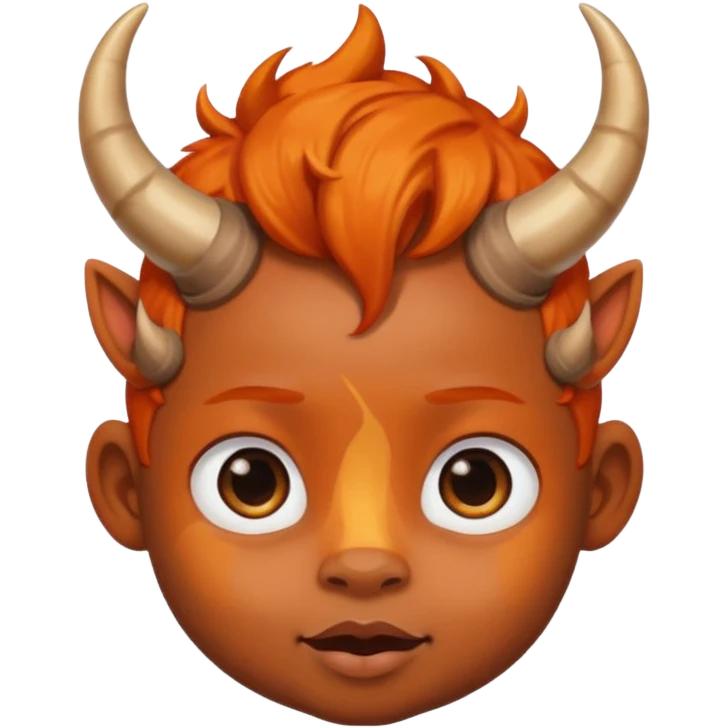 black baby with horns and orange hair emoji