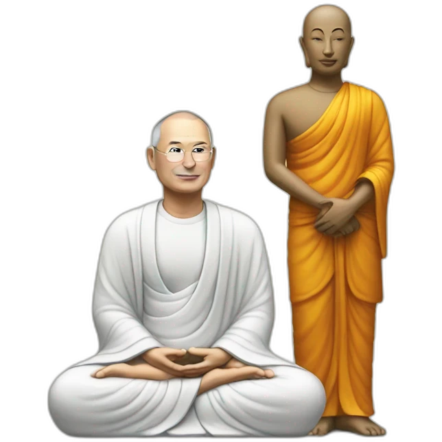 steve job meets buddha emoji