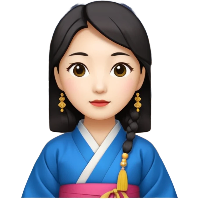 50's korean woman in front of a palace in seould emoji