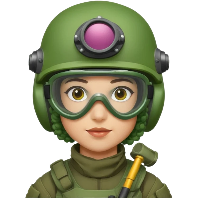 green curly haired painitball player with bi  emoji