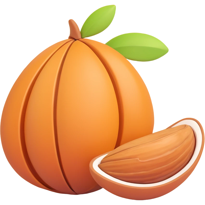 large almond with shell, realistic emoji