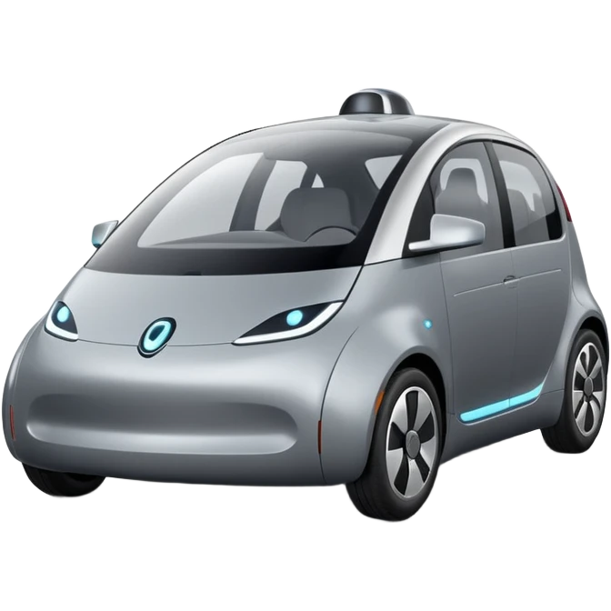 extra large gray Modern autonomous electric car emoji