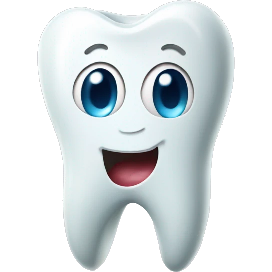 Tooth made of toothpaste emoji