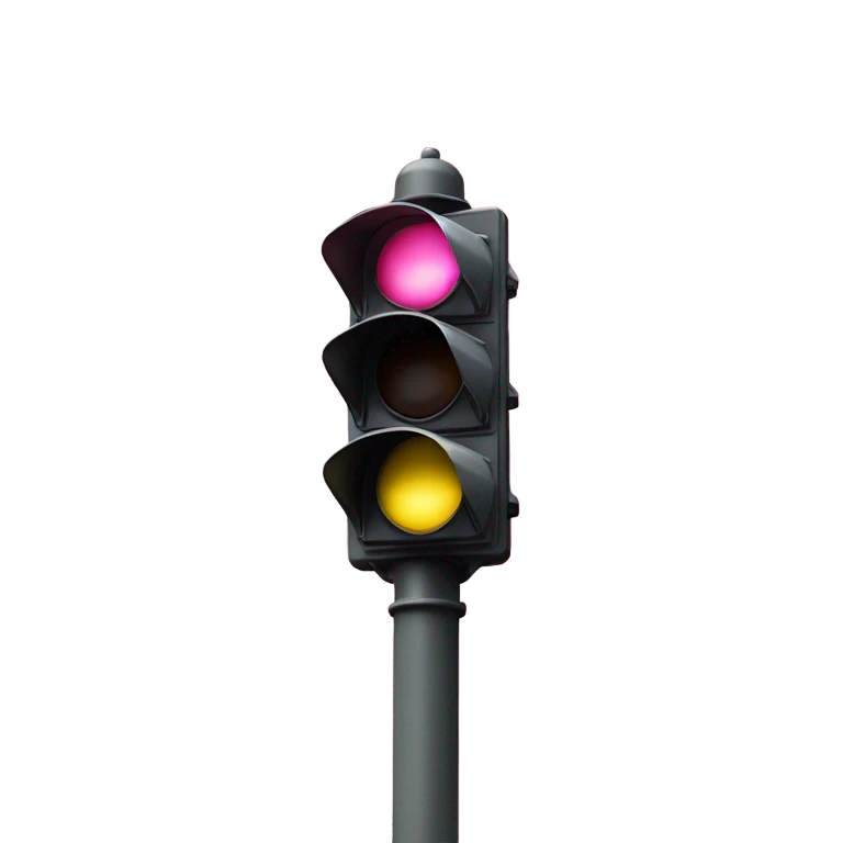 Pink color, traffic light ￼ emoji