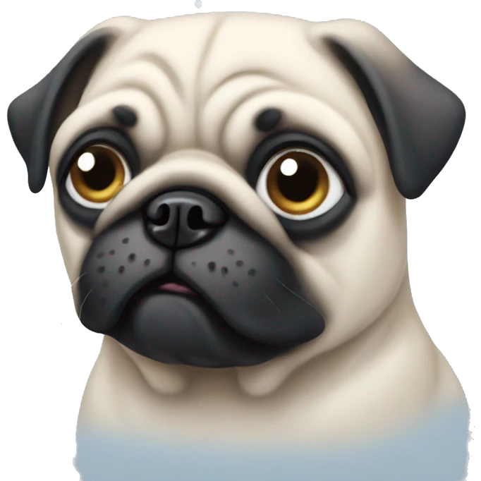 Snowy pug emoji