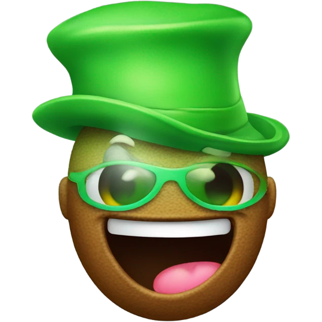 Poop with a green hat emoji