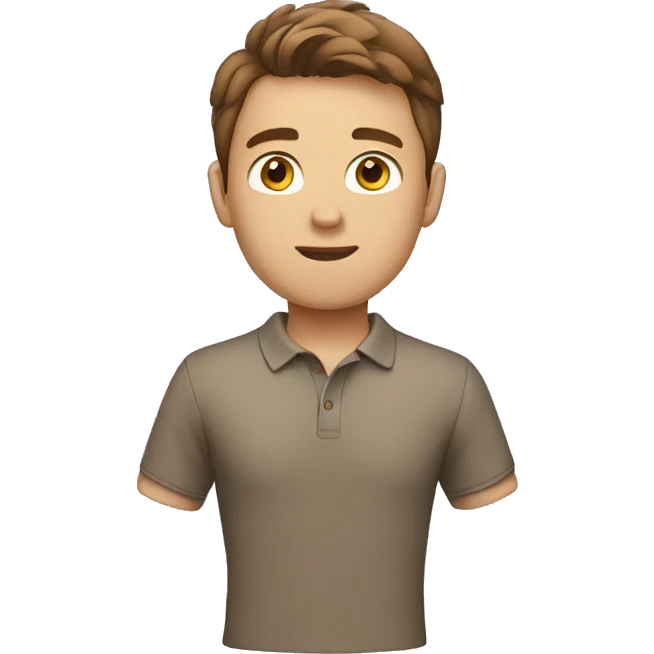 young man with a polo shirt, brown hair emoji