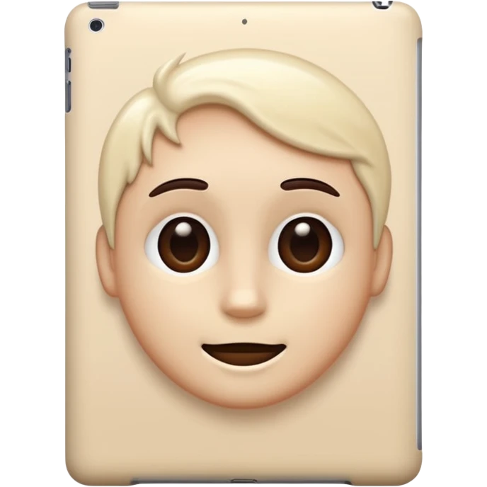 Cream and dark brown iPad  emoji
