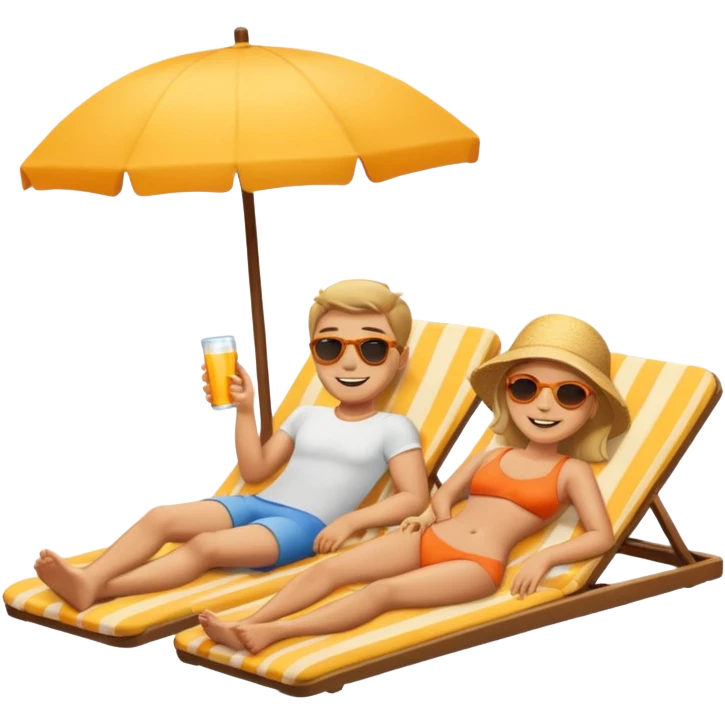 quiero que pongas ubna apreja tomando el sol y relajados emoji