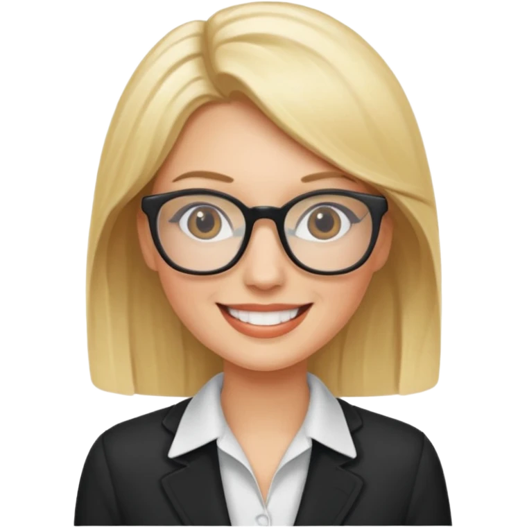 Blonde marketing agent with glasses emoji