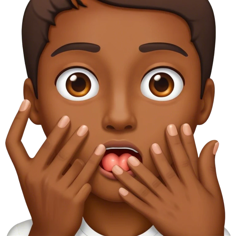 Person salivating on a hand emoji
