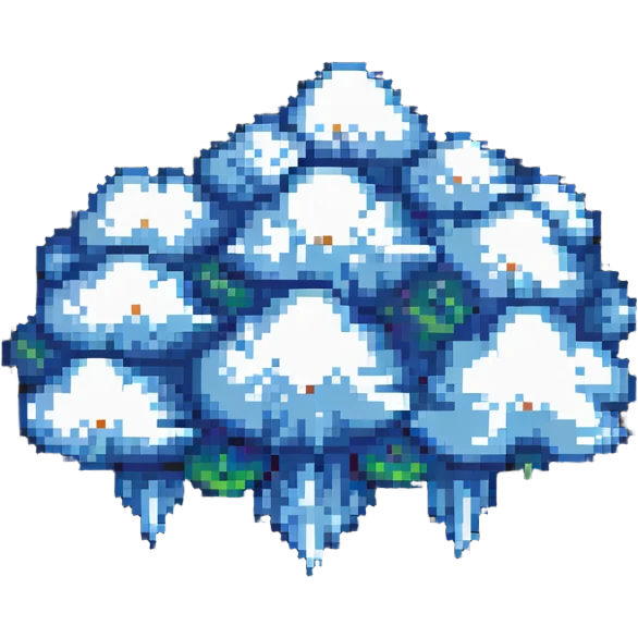 pixel art style cloud, elongated and wispy, retro video game style emoji