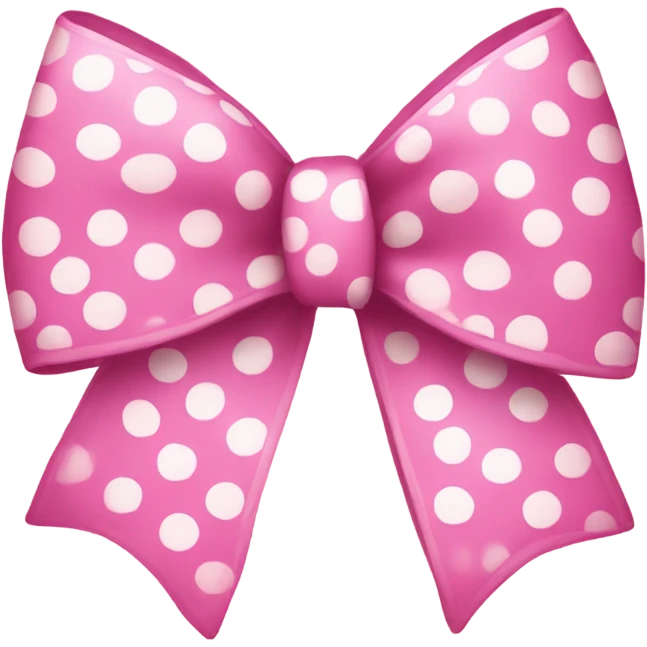 Pink pocadot bow emoji