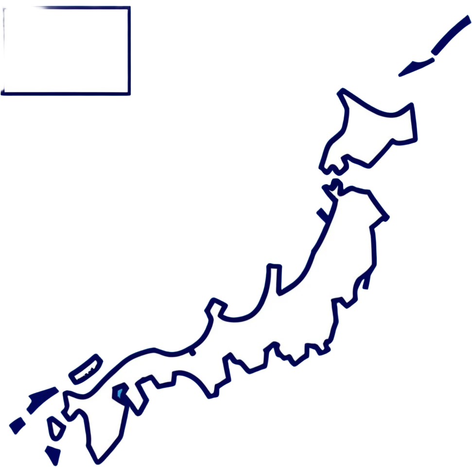 map of Japan as a sticker with flag pattern emoji