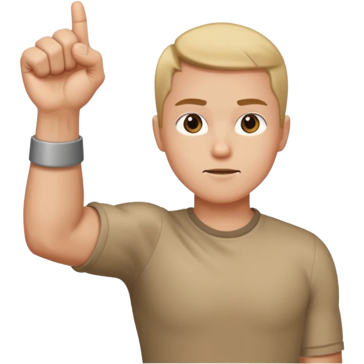 Bras tendu à l’horizontal avec le point fermé emoji