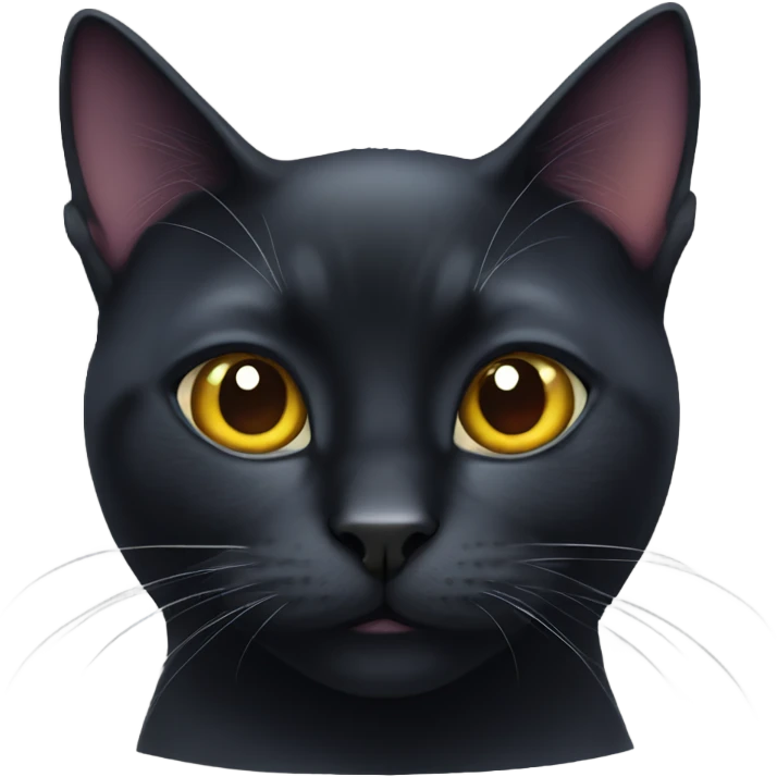 Two black cats with different colored eyes emoji