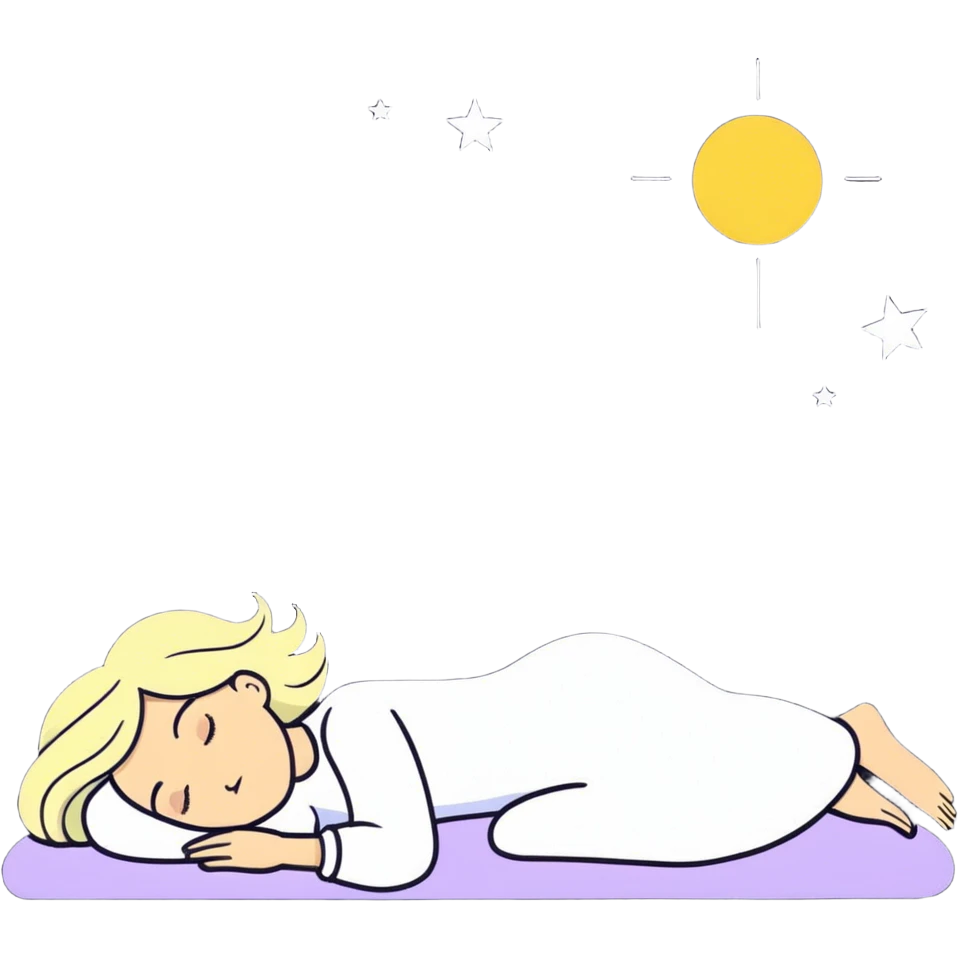 Woman sleep black night with stars and light hair emoji