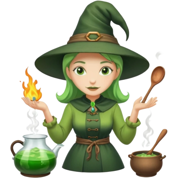 green witch cooking potion emoji
