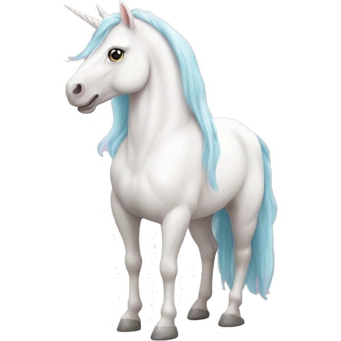 Fullbody White unicorn with pastel color mane  emoji