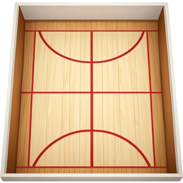 2d squash court with white wall and wood floor, top-down view emoji