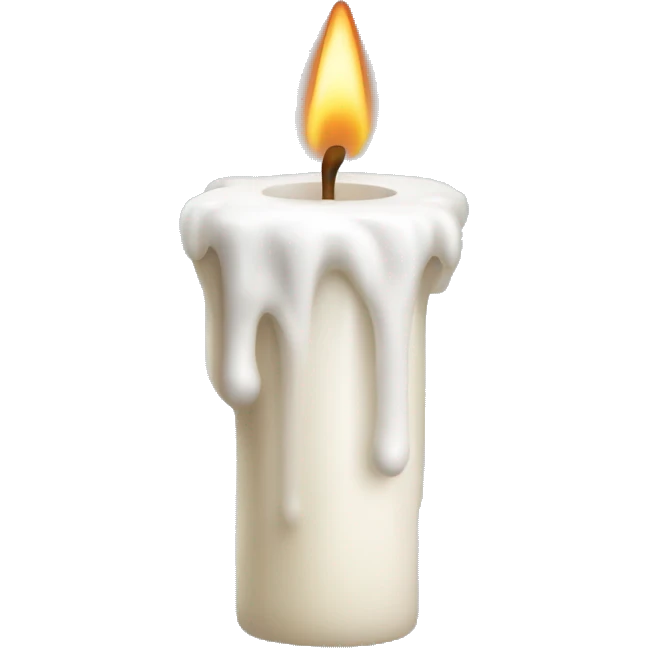 white long candle melting emoji