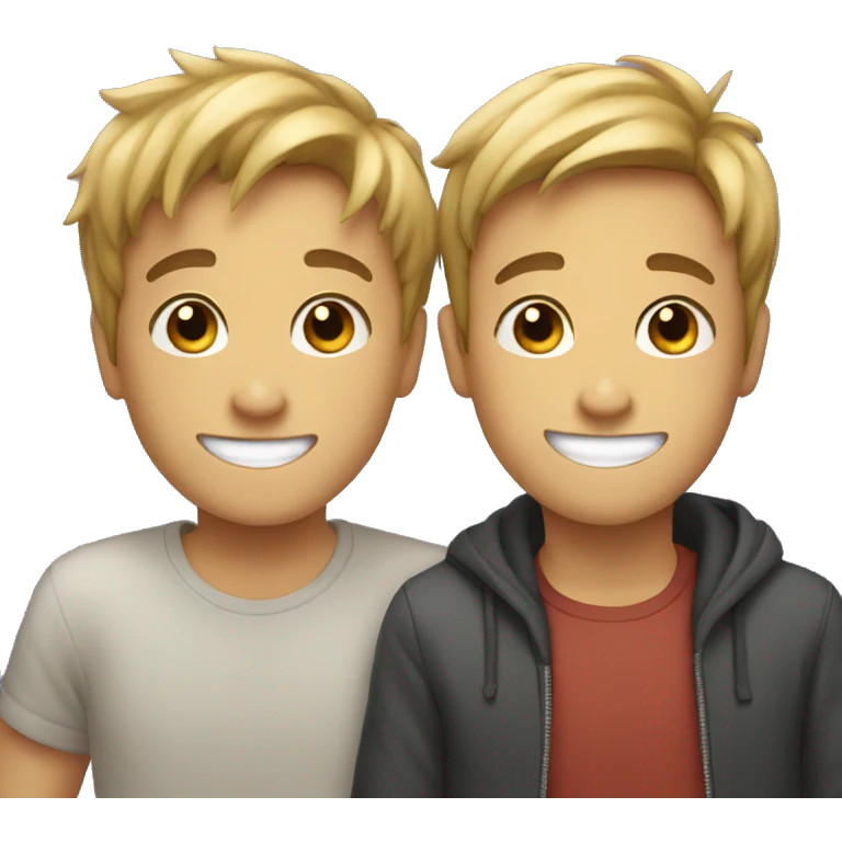 boys smiling together selfie emoji