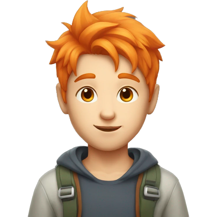 Boy with orange hair and the ears of a fox emoji