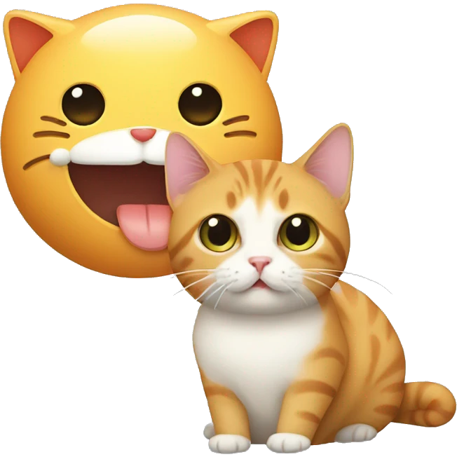 fish ball and cat emoji