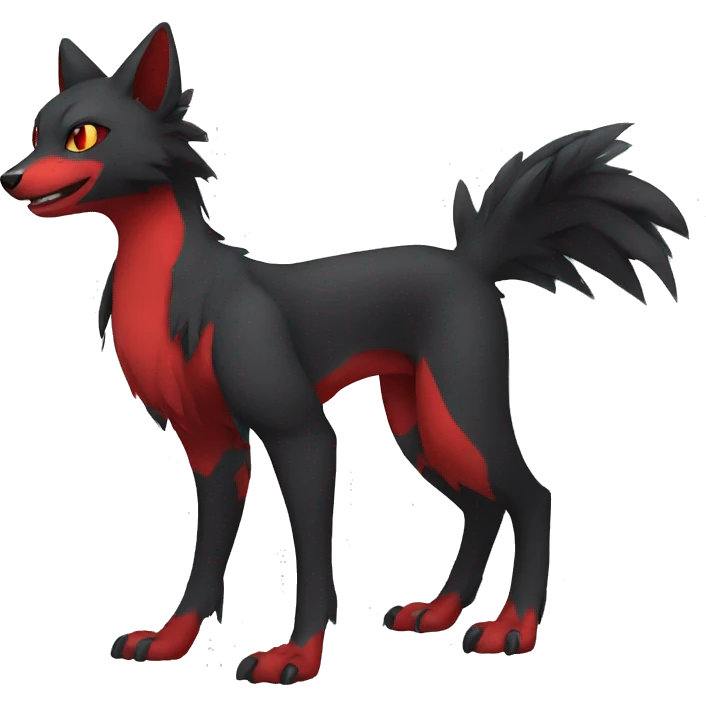 cool black red animal hybrid Fakemon full body emoji