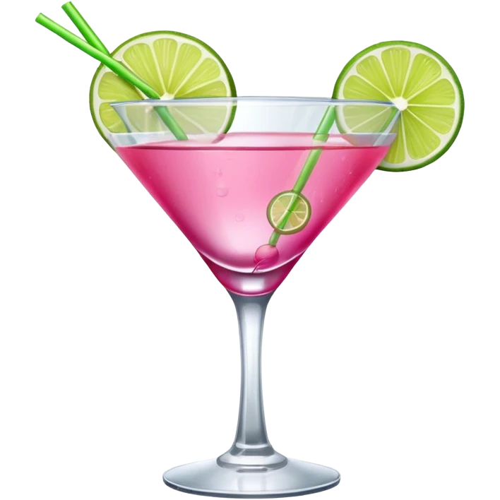 cosmopolitan with a piece of lime hanging from the rim emoji