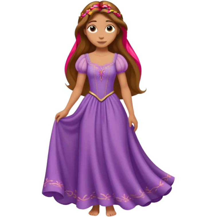 Rapunzel con el pelo marrón emoji