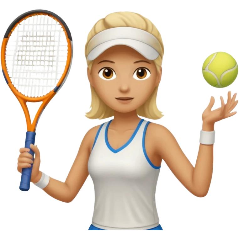 blonde woman playing tennis emoji