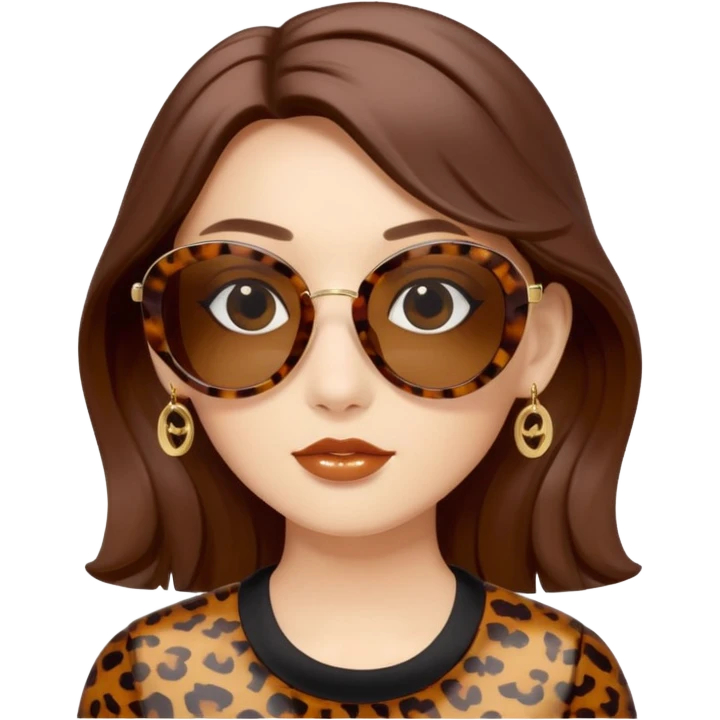 Miu Miu oval brown sunglasses emoji