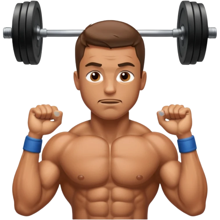 a man without clothes weightlifting emoji
