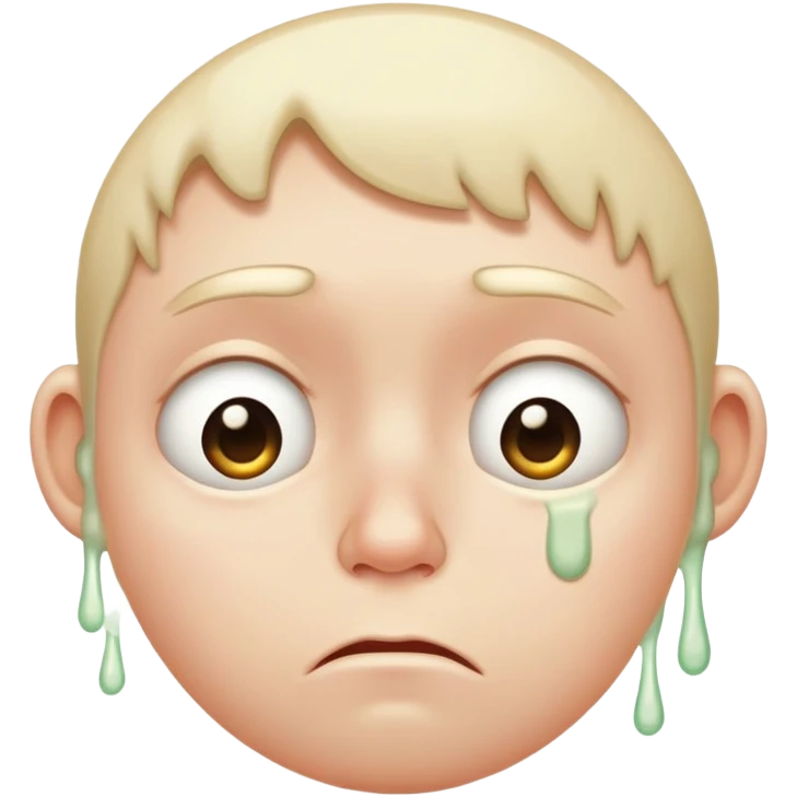 Sad face with snot emoji