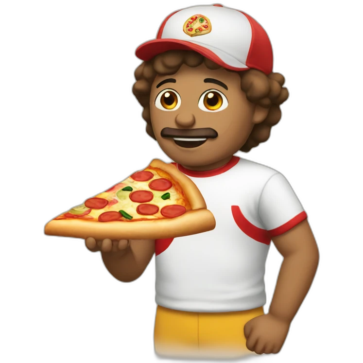Ponce eating pizza emoji