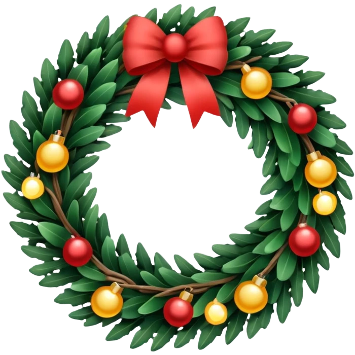 Christmas wreath with small Twinkle lights emoji