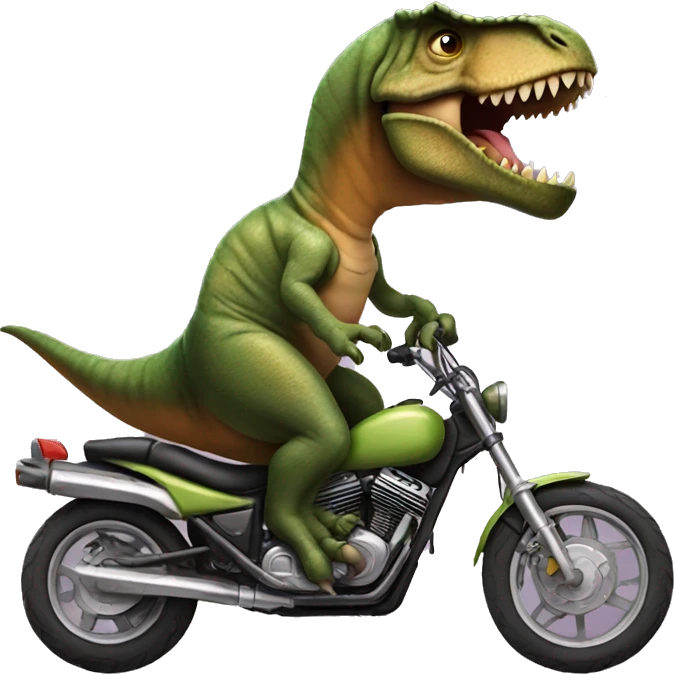 T-Rex riding a motorcycle  emoji