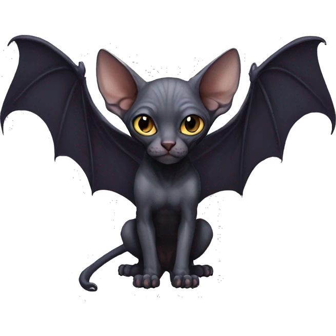 Dark Bat-Sphynx- Full Body emoji