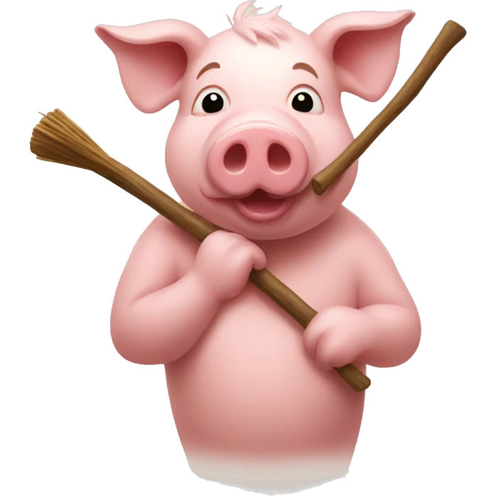pig with stick emoji