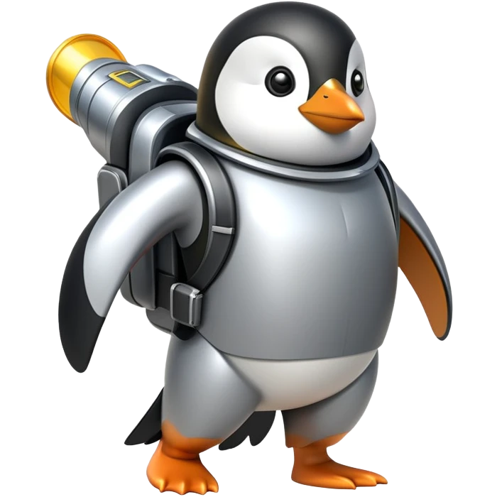 penguin with a jetpack emoji