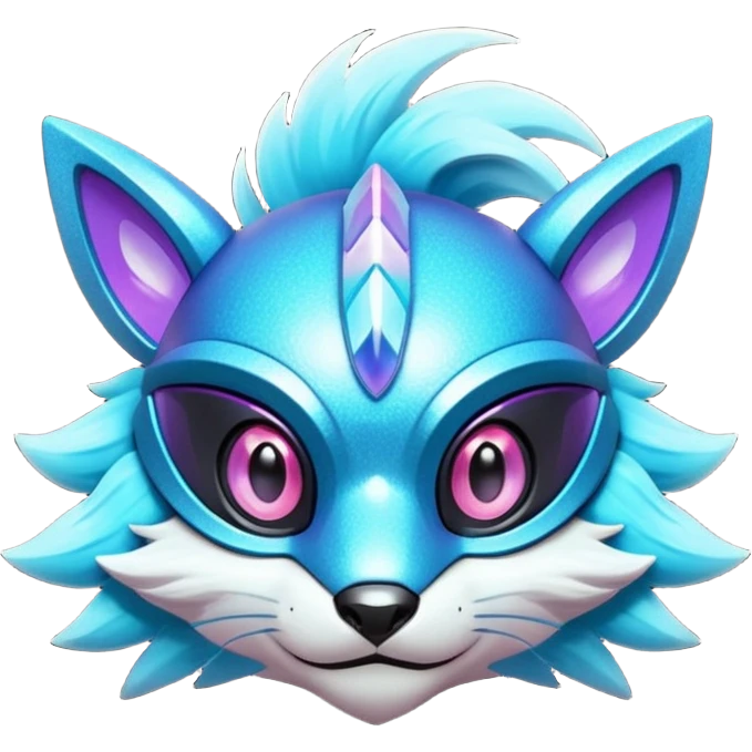  Epic legendary rare mechanical Shiny sparkly transparent bioluminescent luminescent vibrant bright pastel dark exotic iridescent colorful gradients futuristic modern metallic glossy glittery fantasy-cyber-Protogen-Fakémon-Pokémon-Vernid-creature emoji