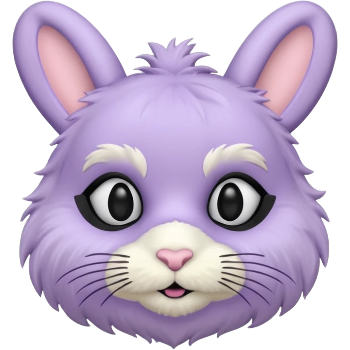 bunny face in a pastel lavender ski bank robber mask  emoji