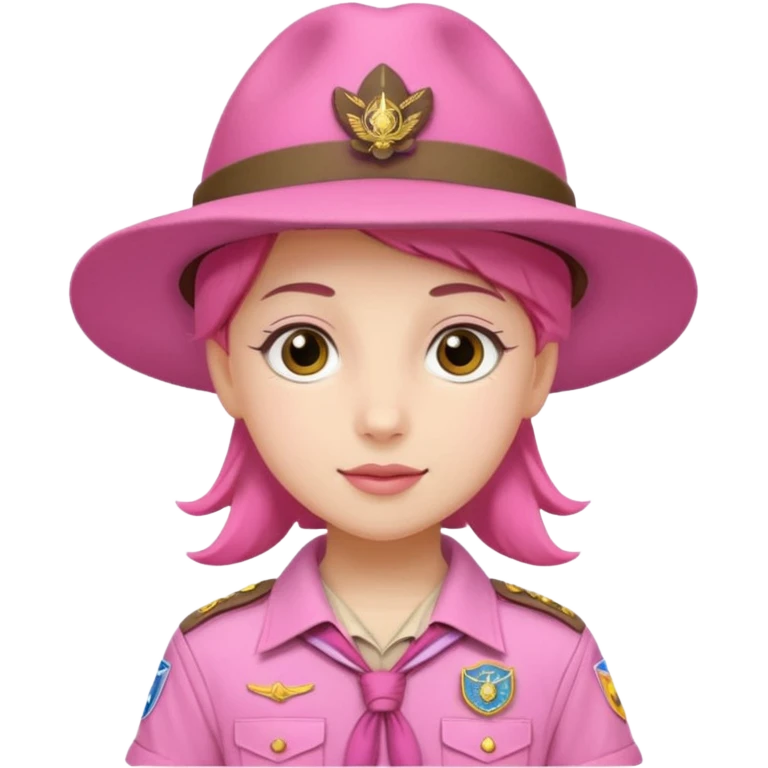 scout bpy with very pink scout uniform including hat emoji