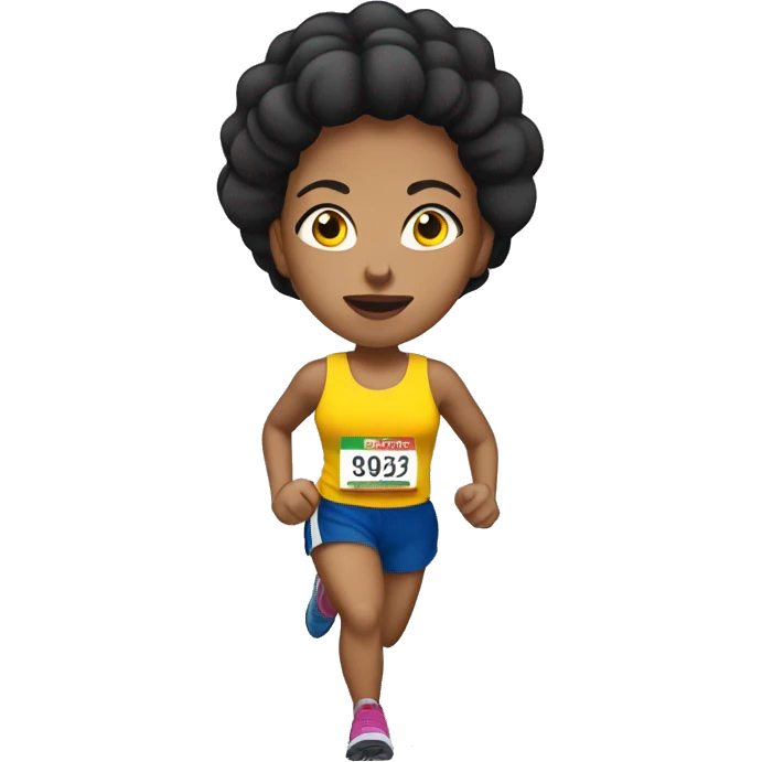 short light skin Ecuadorian woman runner with ear gauges emoji