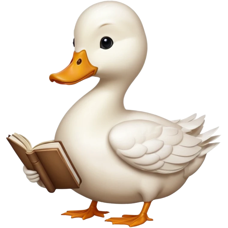 white duck holding book emoji