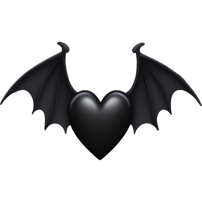Black heart with bat wings  emoji