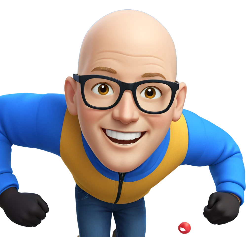 bald boy smiling outdoors emoji