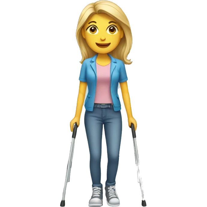 Woman on crutches emoji