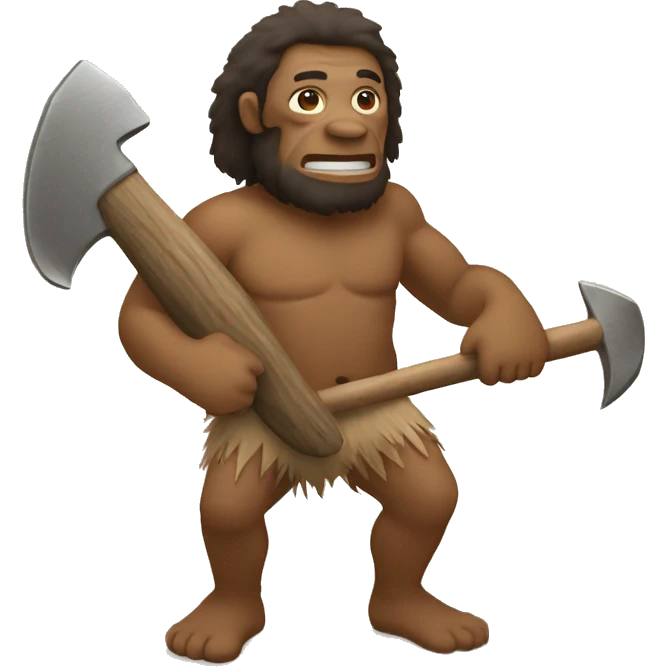 primitive man holding a hatchet emoji